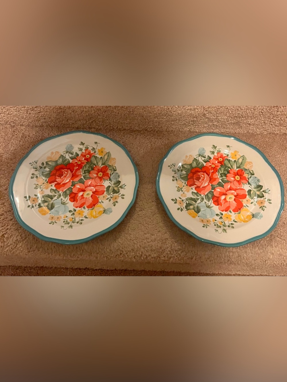 Pioneer Woman Vintage Floral Salad Plate Set of 2